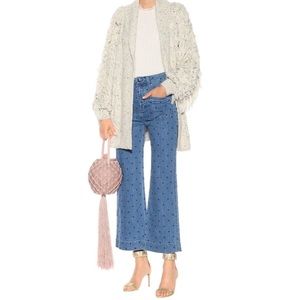 Ulla Johnson High Rise Polka Dot Flare Jean